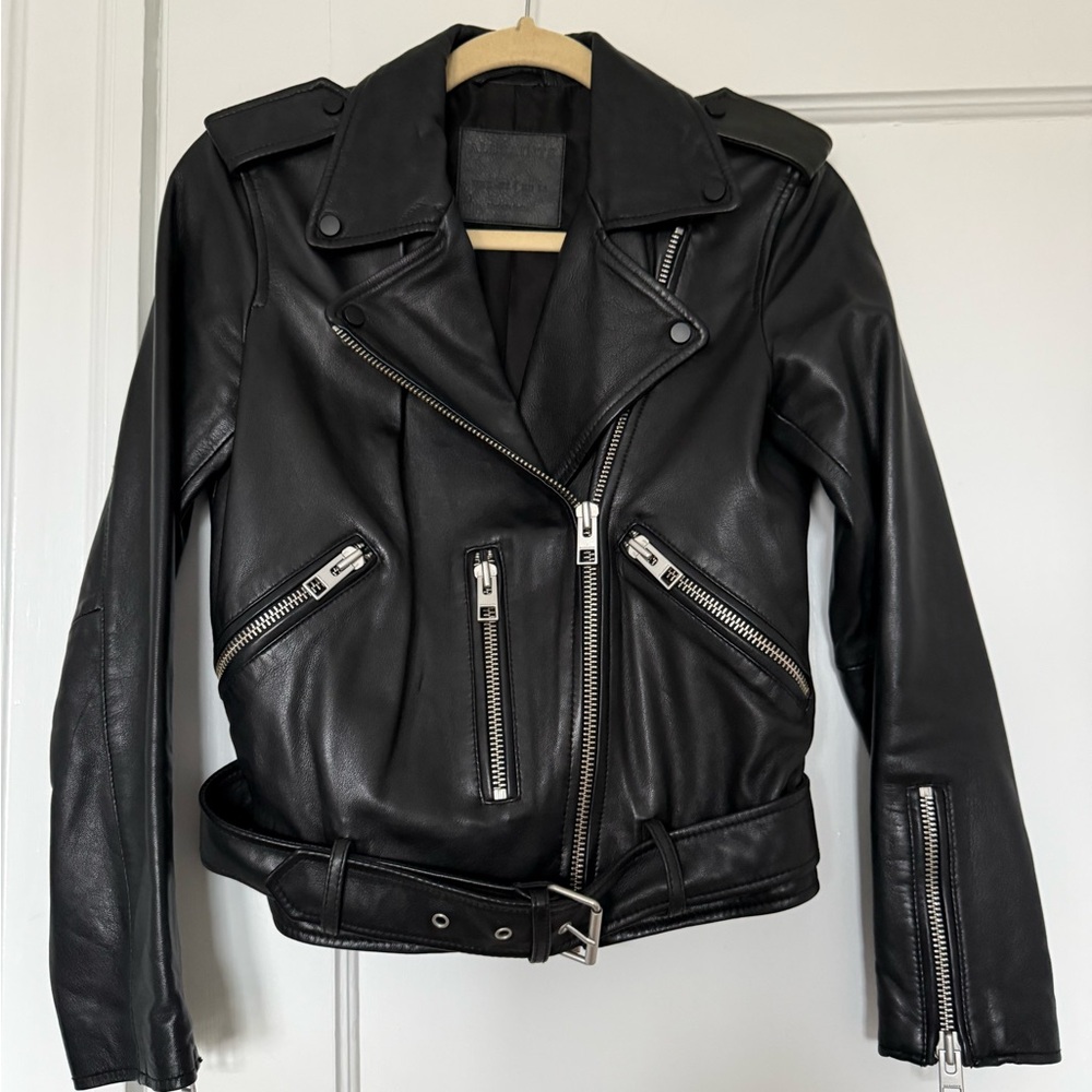 All Saints Black Balfern Biker Leathet Jacket